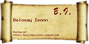 Belovay Ivonn névjegykártya